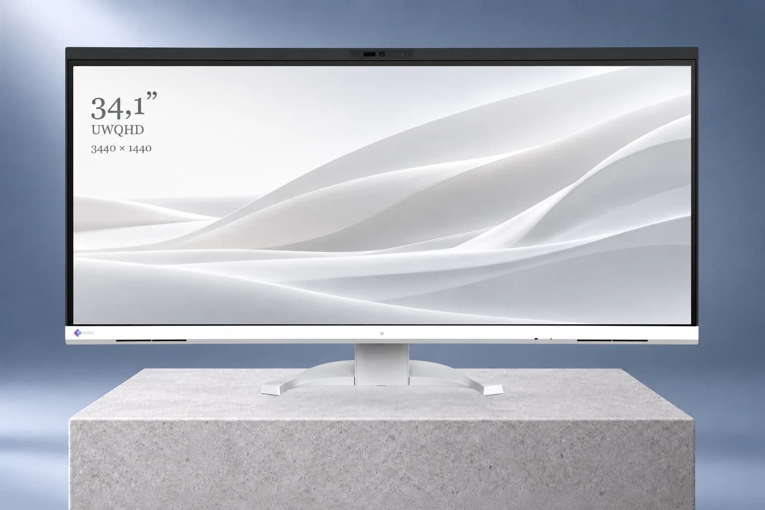 EIZO FlexScan EV3450XC · blanc, vue de face en studio.