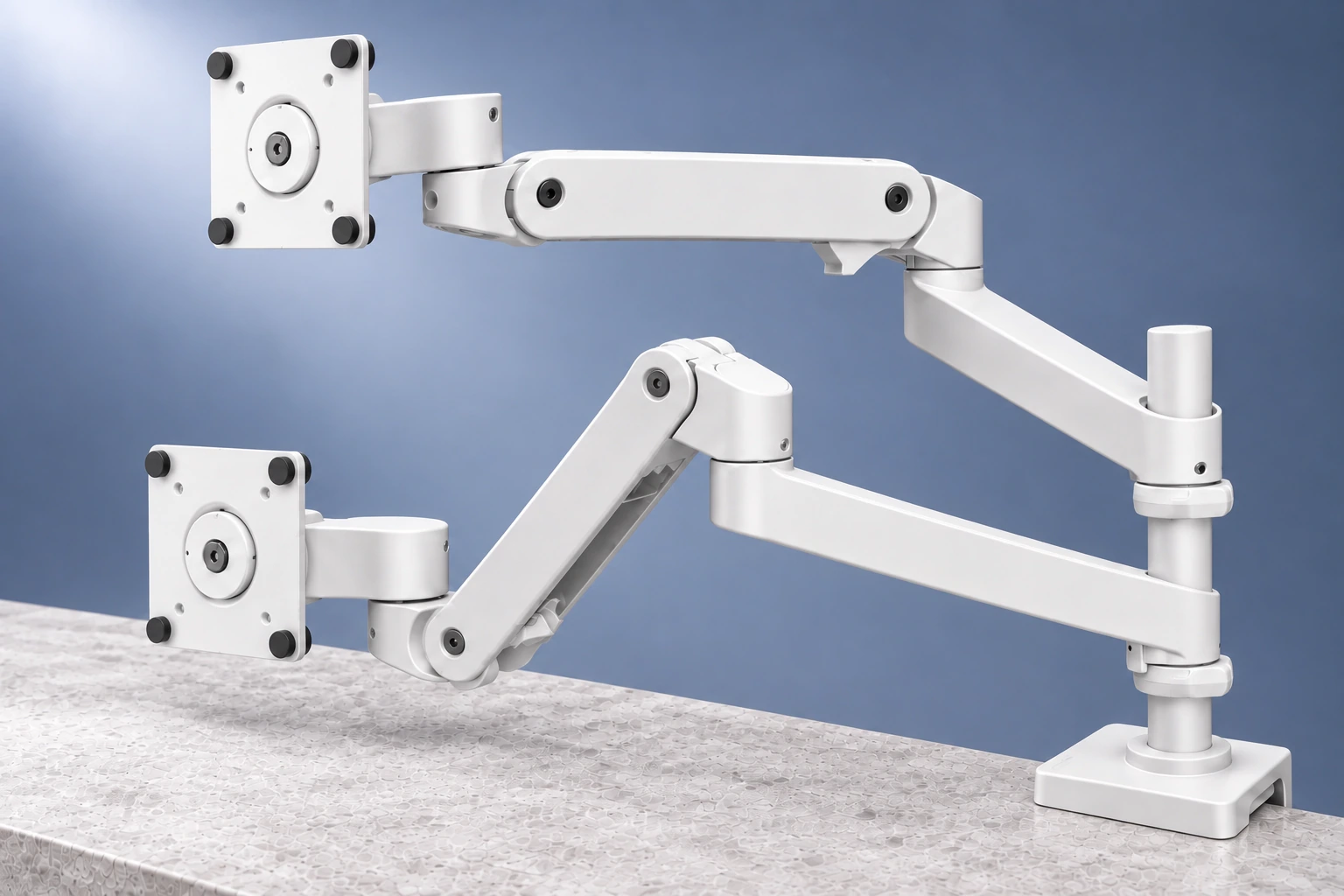Ergotron LX Pro Dual Stacking, détail du produit en studio.