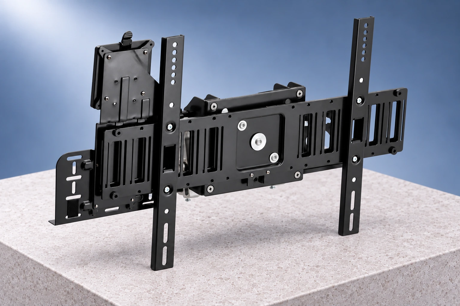 Ergotron SIM90 Signage Integration Mount, vue trois quarts en studio.