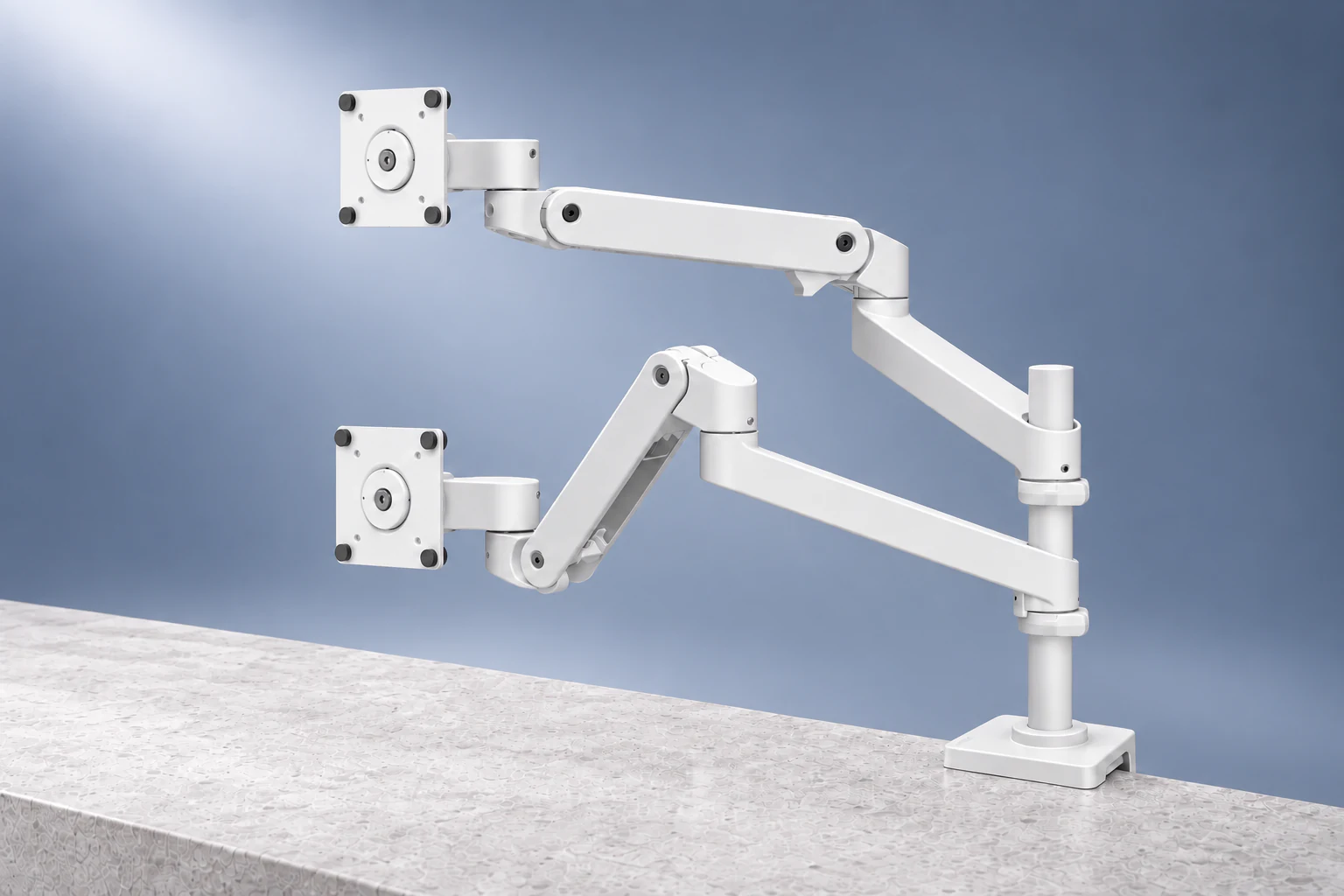Ergotron LX Pro Dual Stacking, vue de face en studio.