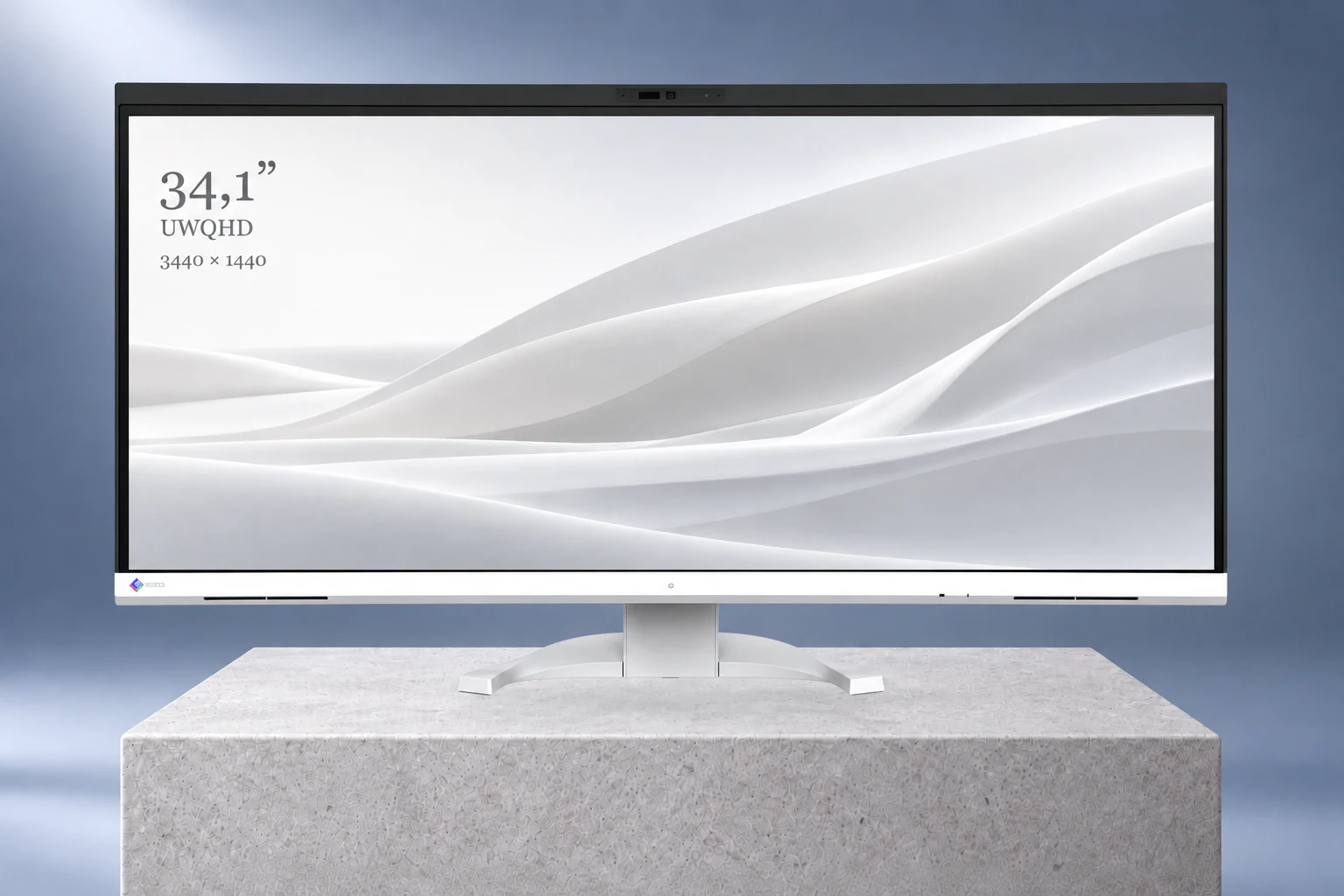 EIZO FlexScan EV3450XC · blanc, vue de face en studio.
