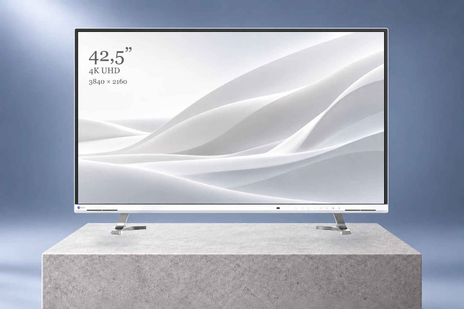EIZO FlexScan EV4340X · blanc, vue de face en studio.